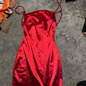 Elegant Red Satin Dress